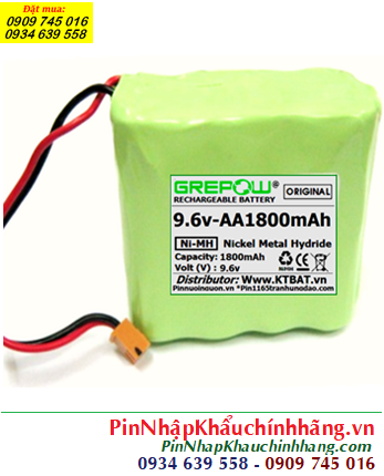 Pin sạc 9.6v-AA1800mAh, Pin sạc NiMh 9.6v-AA1800mAh, Pin GREPOW 9.6v-AA1800mAh chính hãng